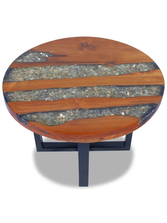 Konferenční stolek, teak a pryskyřice 60 cm