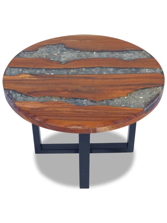 Konferenční stolek, teak a pryskyřice 60 cm