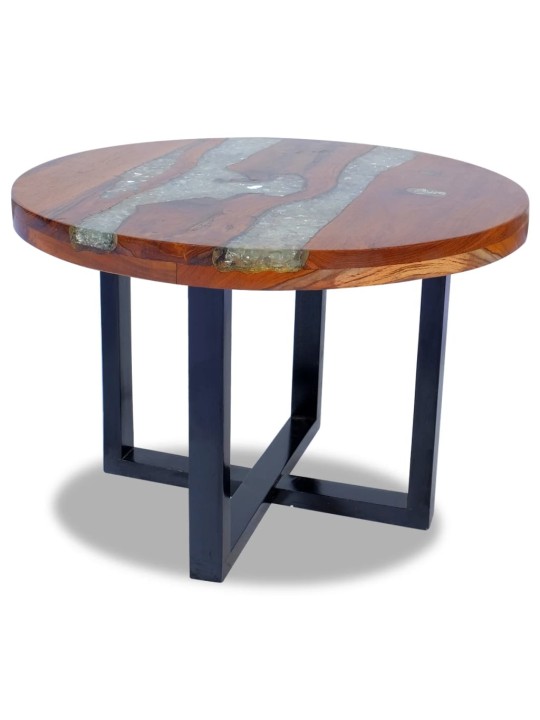 Konferenční stolek, teak a pryskyřice 60 cm