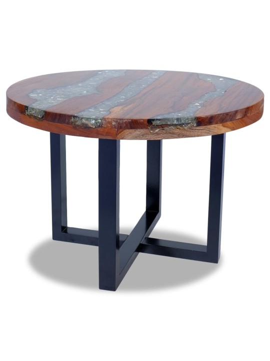 Konferenční stolek, teak a pryskyřice 60 cm