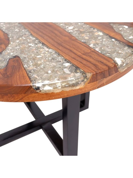 Konferenční stolek, teak a pryskyřice 60 cm