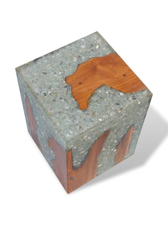 Stolička masivní teak a pryskyřice