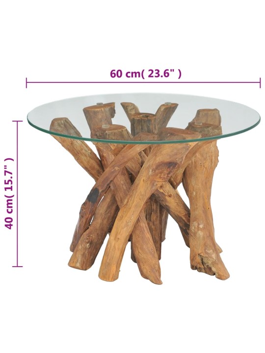 Konferenční stolek masivního teak naplavené dřevo 60 cm