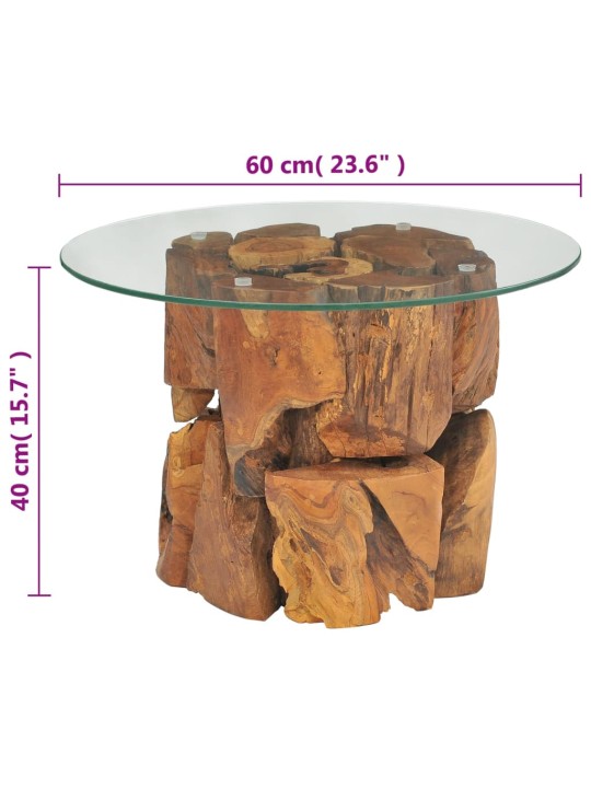 Konferenční stolek masivního teak naplavené dřevo 60 cm