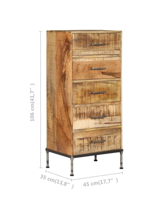 Komoda se zásuvkami 45 x 35 x 106 cm masivní mangovníkové dřevo