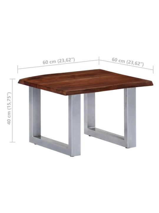 Konferenční stolek s živou hranou 60x60x40 cm masivní akácie