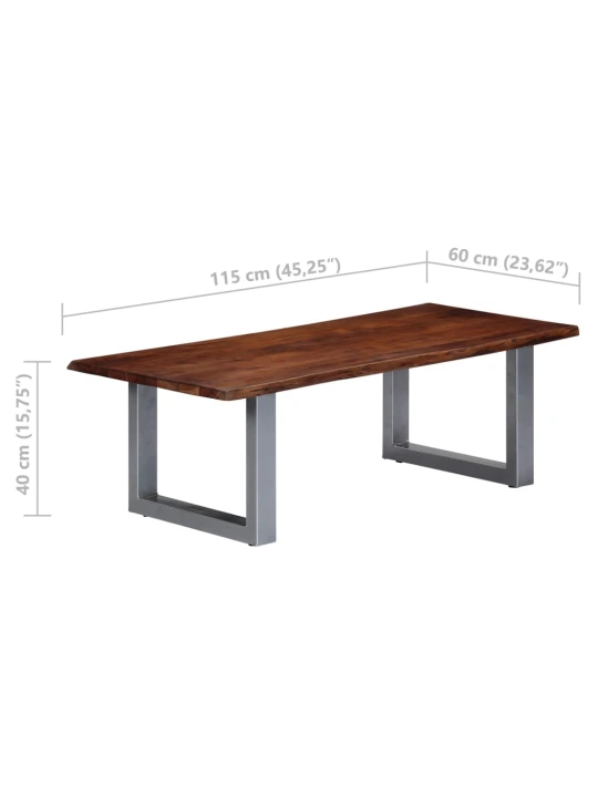 Konferenční stolek s živou hranou 115x60x40 cm masivní akácie