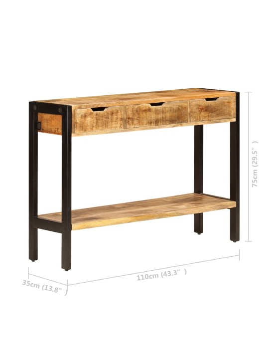 Příborník se 3 zásuvkami 110 x 35 x 75 cm masivní mangovník