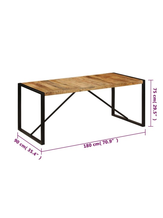 Jídelní stůl 180 x 90 x 75 cm masivní mangovníkové dřevo