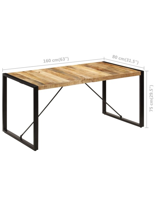 Jídelní stůl 160 x 80 x 75 cm masivní mangovníkové dřevo