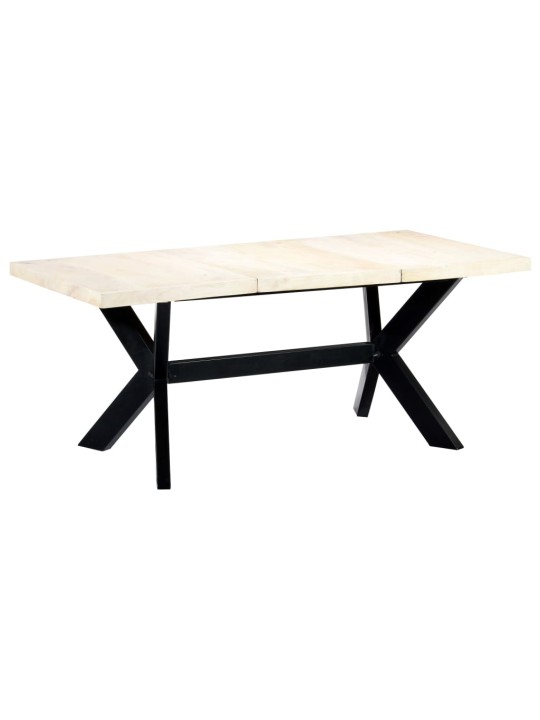 Jídelní stůl bílý 180 x 90 x 75 cm masivní mangovníkové dřevo