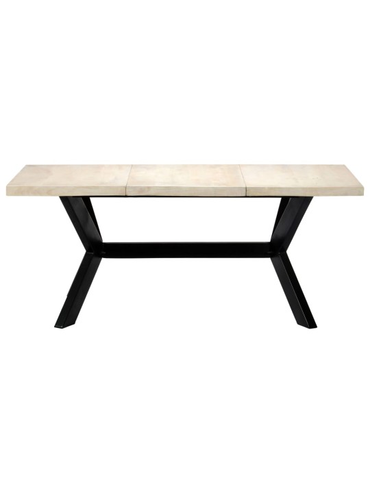 Jídelní stůl bílý 180 x 90 x 75 cm masivní mangovníkové dřevo