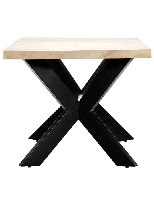 Jídelní stůl bílý 180 x 90 x 75 cm masivní mangovníkové dřevo