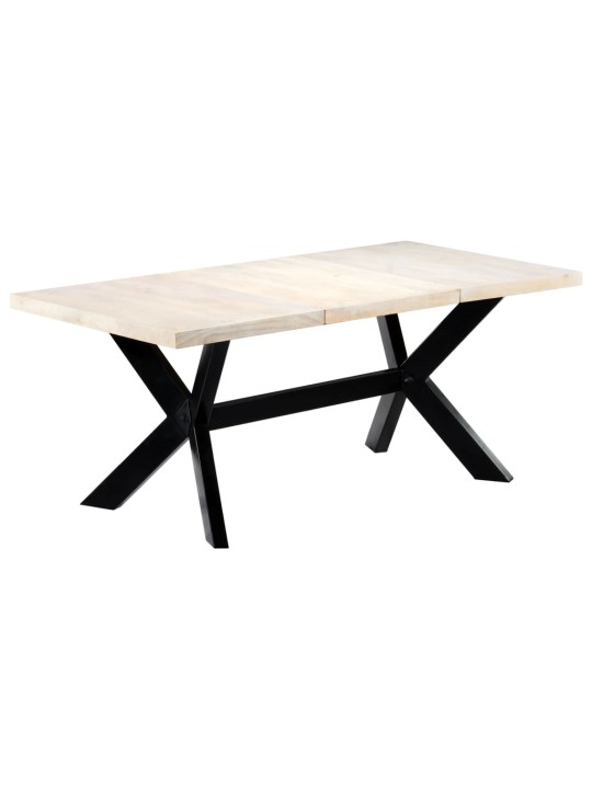 Jídelní stůl bílý 180 x 90 x 75 cm masivní mangovníkové dřevo
