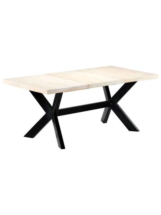 Jídelní stůl bílý 180 x 90 x 75 cm masivní mangovníkové dřevo