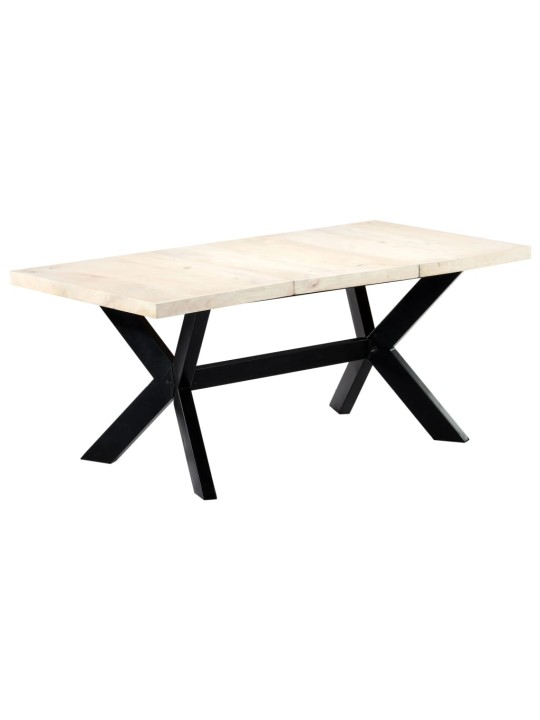Jídelní stůl bílý 180 x 90 x 75 cm masivní mangovníkové dřevo
