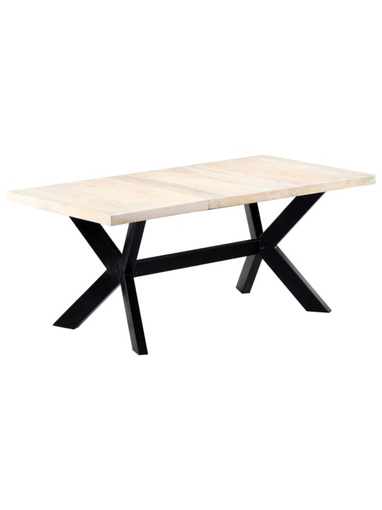 Jídelní stůl bílý 180 x 90 x 75 cm masivní mangovníkové dřevo