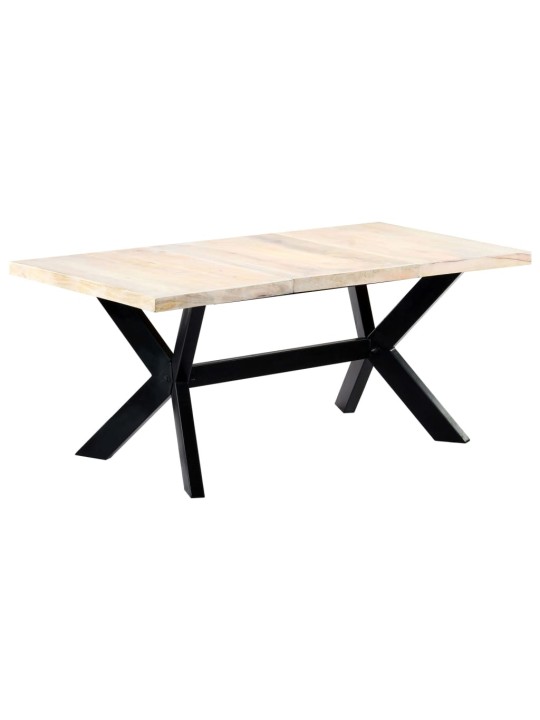 Jídelní stůl bílý 180 x 90 x 75 cm masivní mangovníkové dřevo