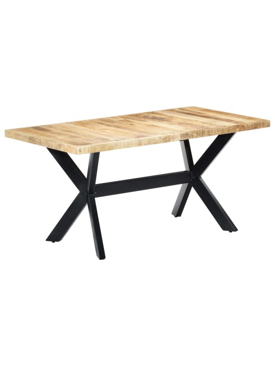 Jídelní stůl 160 x 80 x 75 cm masivní hrubé mangovníkové dřevo