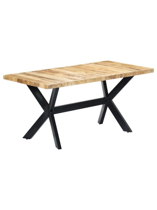 Jídelní stůl 160 x 80 x 75 cm masivní hrubé mangovníkové dřevo