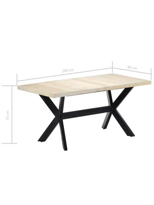 Jídelní stůl 160 x 80 x 75 cm masivní mangovníkové dřevo