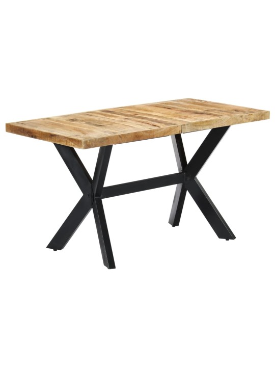 Jídelní stůl 140 x 70 x 75 cm masivní hrubé mangovníkové dřevo