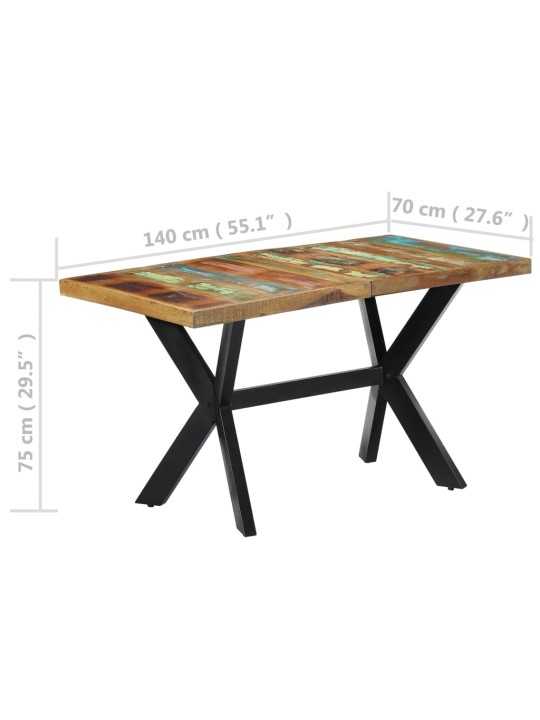 Jídelní stůl 140 x 70 x 75 cm masivní recyklované dřevo