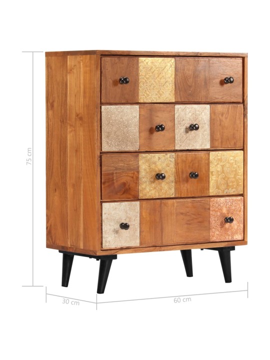 Komoda se zásuvkami 60 x 30 x 75 cm masivní akáciové dřevo