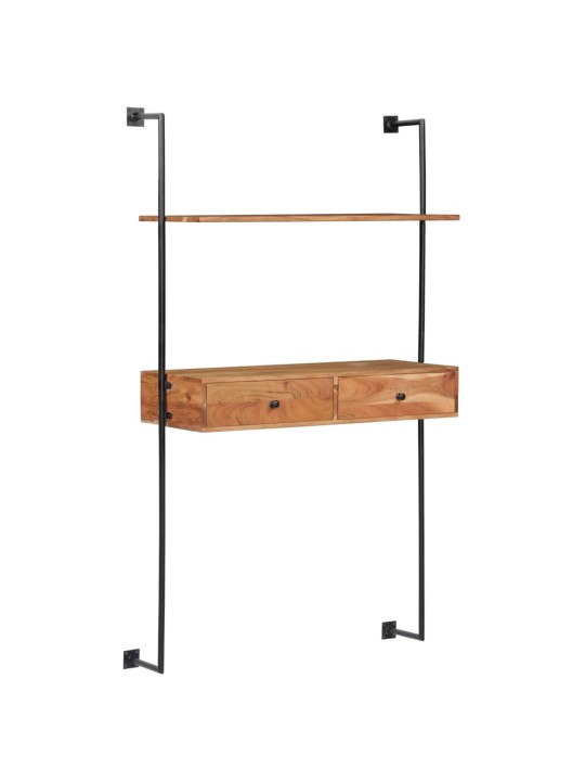 Nástěnný psací stůl 90 x 40 x 170 cm masivní akáciové dřevo
