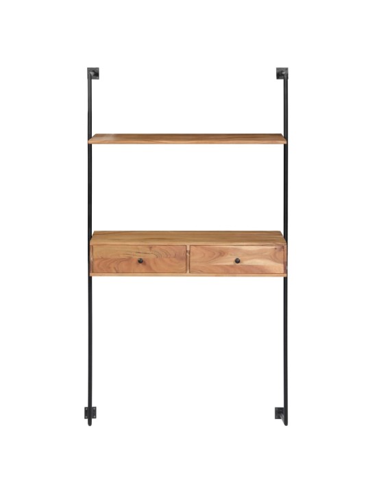 Nástěnný psací stůl 90 x 40 x 170 cm masivní akáciové dřevo