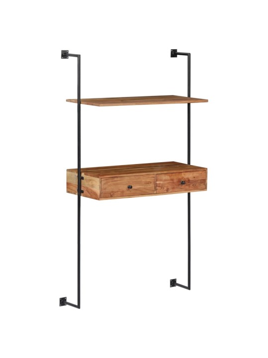 Nástěnný psací stůl 90 x 40 x 170 cm masivní akáciové dřevo