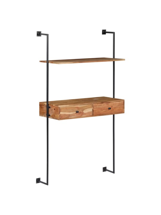 Nástěnný psací stůl 90 x 40 x 170 cm masivní akáciové dřevo