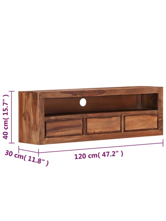 TV stolek 120 x 30 x 40 cm masivní akáciové dřevo