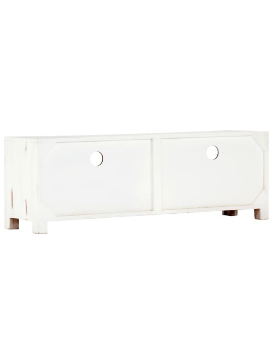 Tv stolek bílý 120 x 30 x 40 cm masivní akáciové dřevo
