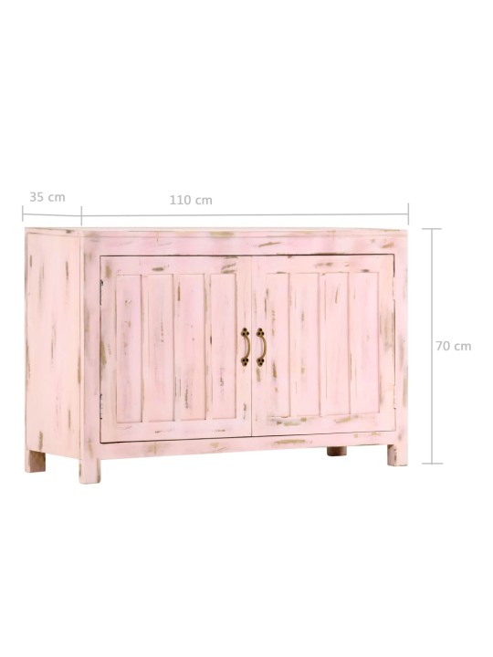 Příborník světle růžový 110x35x70 cm masivní mangovníkové dřevo