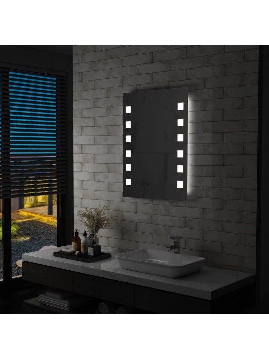 Koupelnové nástěnné zrcadlo s LED osvětlením 60 x 80 cm