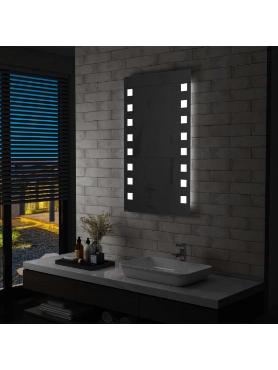 Koupelnové nástěnné zrcadlo s LED osvětlením 60 x 100 cm