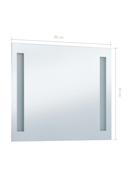 Koupelnové nástěnné zrcadlo s LED osvětlením 60 x 50 cm