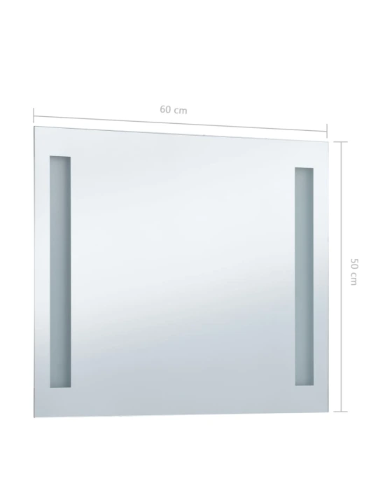 Koupelnové nástěnné zrcadlo s LED osvětlením 60 x 50 cm