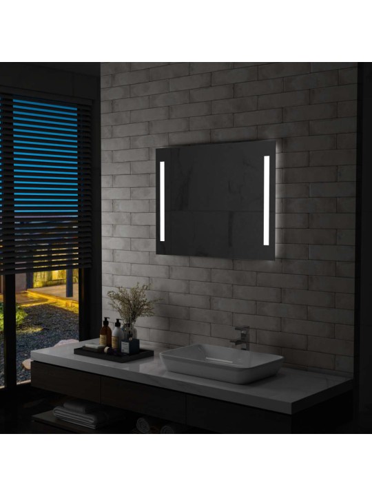 Koupelnové nástěnné zrcadlo s LED osvětlením 80 x 60 cm