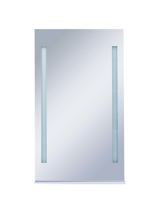 Koupelnové nástěnné zrcadlo s LED světlem a policí 60 x 100 cm