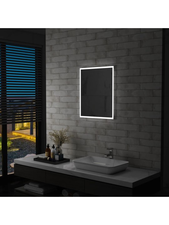 Koupelnové nástěnné zrcadlo s LED osvětlením 50 x 60 cm
