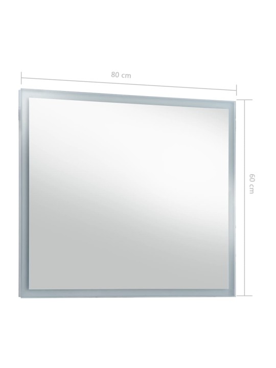 Koupelnové nástěnné zrcadlo s LED osvětlením 80 x 60 cm