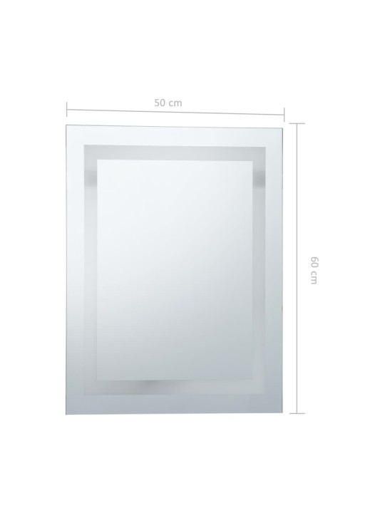 Koupelnové zrcadlo s LED světly a dotykovým senzorem 50 x 60 cm