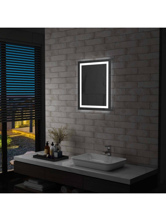 Koupelnové zrcadlo s LED světly a dotykovým senzorem 50 x 60 cm