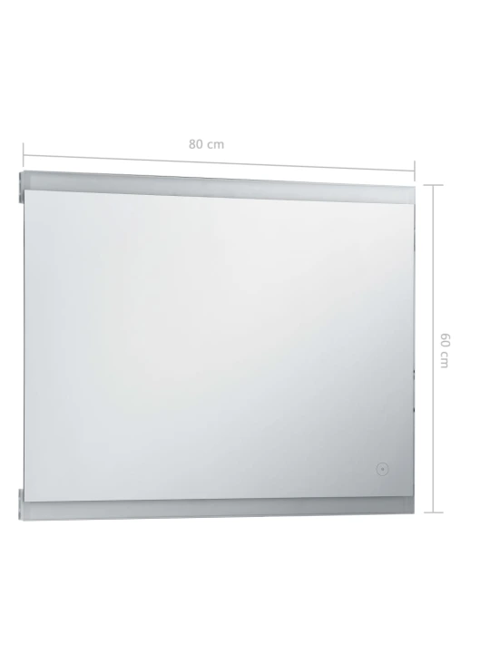 Koupelnové zrcadlo s LED světly a dotykovým senzorem 80 x 60 cm