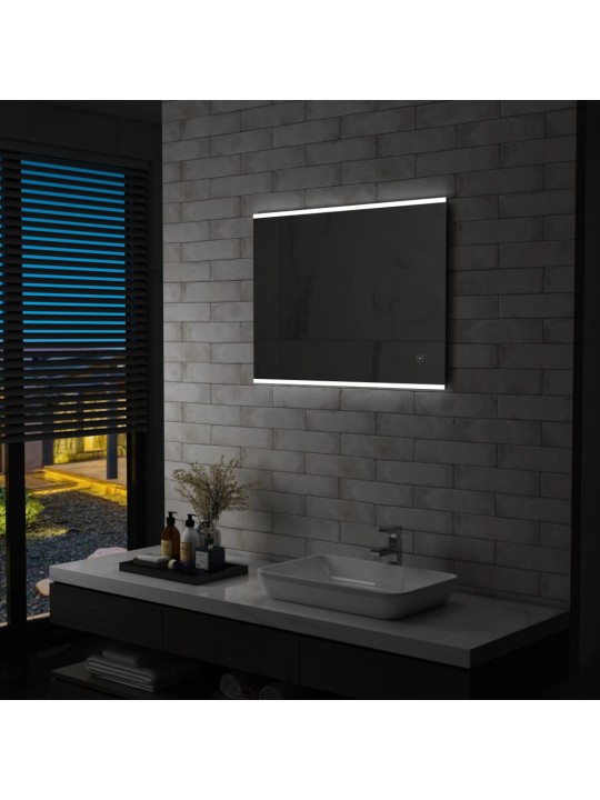 Koupelnové zrcadlo s LED světly a dotykovým senzorem 80 x 60 cm