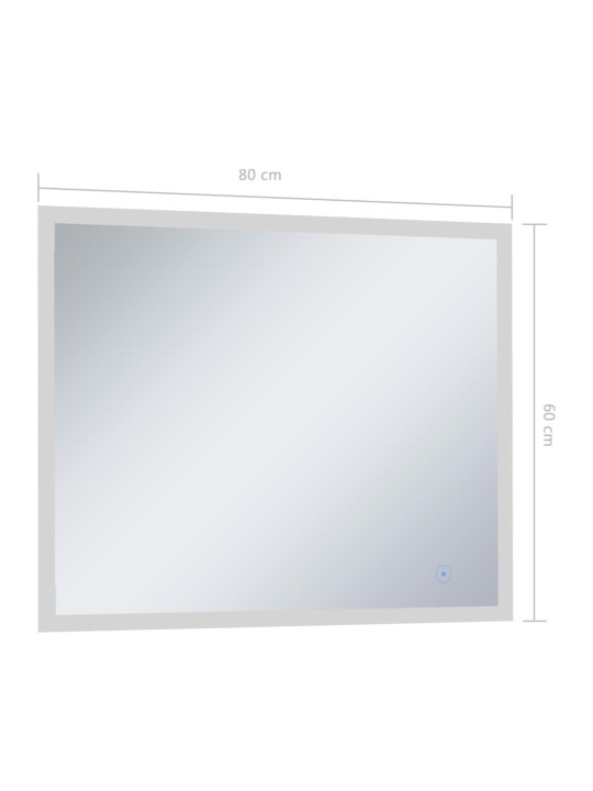 Koupelnové zrcadlo s LED světly a dotykovým senzorem 80 x 60 cm
