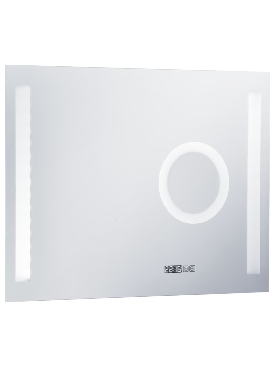 Koupelnové zrcadlo s LED světly a dotykovým senzorem 80 x 60 cm