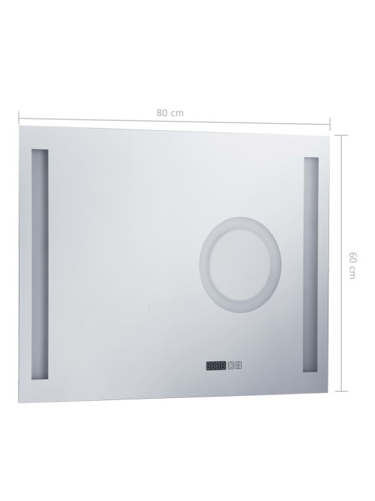 Koupelnové zrcadlo s LED světly a dotykovým senzorem 80 x 60 cm